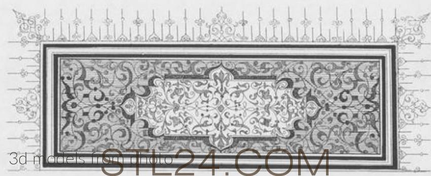 Панели резные (CARVED PANEL_1433 -  | 3D model 3DSMAX / OBJ / STL) 3D модель для ЧПУ станка